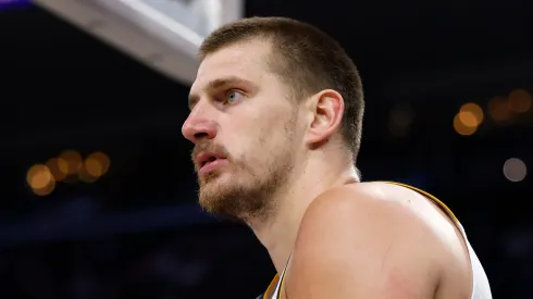 Nikola Jokic #15 of the Denver Nuggets reacts after being called for a foul during the second quarter against the LA Clippers in Game Six of the Western Conference First Round NBA Playoffs