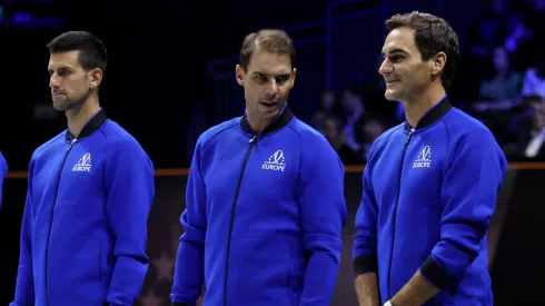 Novak Djokovic, Rafael Nadal and Roger Federer at the 2022 Laver Cup