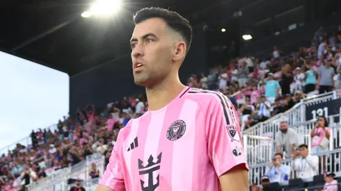 Sergio Busquets #5 of Inter Miami CF enters the pitch prior to the MLS match between Inter Miami CF and New York Red Bulls at Chase Stadium on May 03, 2025 in Fort Lauderdale, Florida.