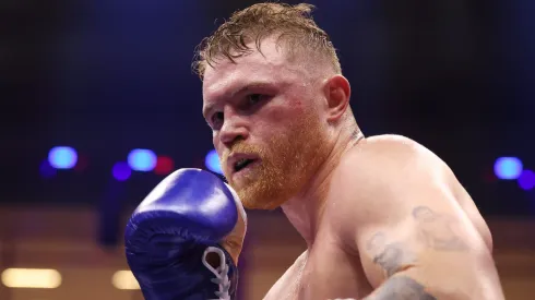 Saul "Canelo" Alvarez fights William Scull on the Fatal Fury City of Wolves card at ANB Arena on May 03, 2025 in Riyadh, Saudi Arabia.