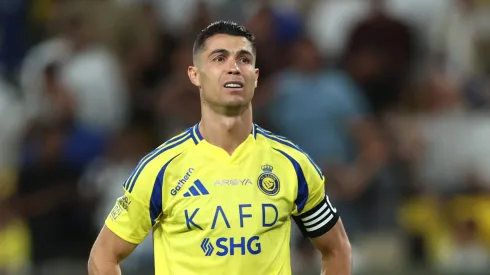 Cristiano Ronaldo of Al Nassr reacts during match