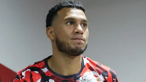 Boxer David Benavidez works out at Pound 4 Pound Gym on January 09, 2025 in Las Vegas, Nevada.