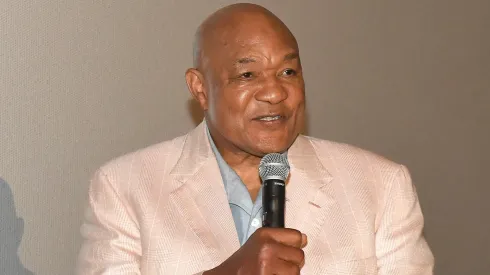 George Foreman speaks onstage during the Big George Foreman screening at Regal Atlantic Station on April 12, 2023 in Atlanta, Georgia.