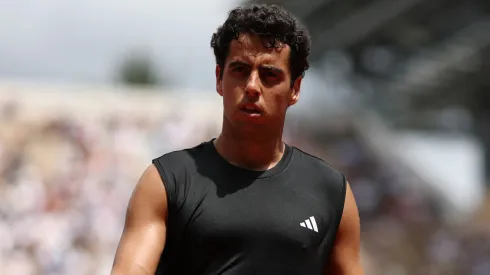Jaume Munar of Spain looks on against Arthur Fils of France during the second round of Roland Garros.