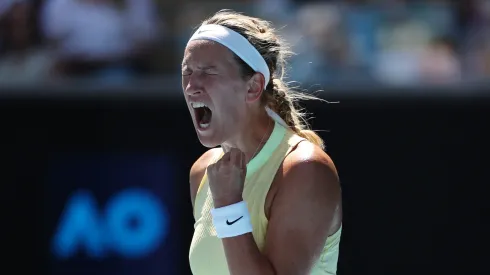 Victoria Azarenka celebrates