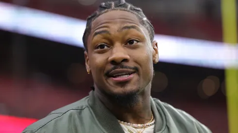 Stefon Diggs #1 of the Houston Texans looks on from the sidelines prior to the game against the Baltimore Ravens at NRG Stadium on December 25, 2024 in Houston, Texas.