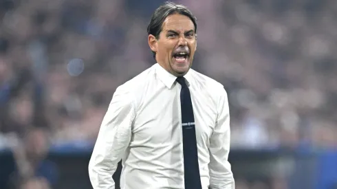 Simone Inzaghi, Head Coach of FC Internazionale, reacts during the UEFA Champions League Final 2025 between Paris Saint-Germain and FC Internazionale Milano at Munich Football Arena on May 31, 2025 in Munich, Germany.