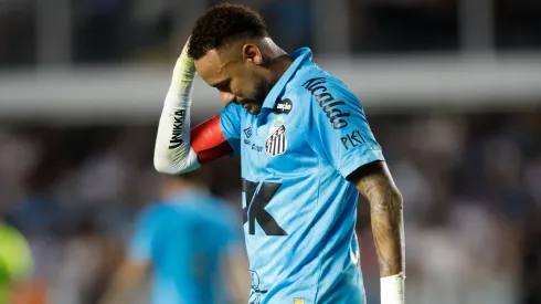 Neymar of Santos reacts after a red card during a match between Santos and Botafogo as part of Brasileirao 2025 at Urbano Caldeira Stadium (Vila Belmiro) on June 01, 2025 in Santos, Brazil.