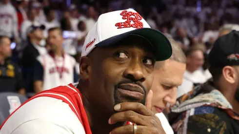 Former NBA player Gilbert Arenas attends the game between the Arizona Wildcats and the Duke Blue Devils at McKale Center