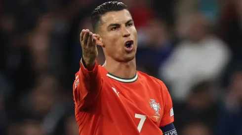 Cristiano Ronaldo of Portugal reacts during the UEFA Nations League 2025 semifinal match between Germany and Portugal at Munich Football Arena on June 04, 2025 in Munich, Germany.