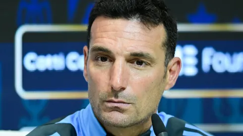 Lionel Scaloni head coach of Argentina looks on during a press conference on June 4, 2025 in Ezeiza, Argentina.