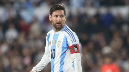 Lionel Messi of Argentina looks on during World Cup Qualifier match vs Colombia