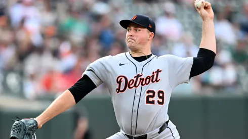 Tarik Skubal #29 of the Detroit Tigers pitches in the first inning against the Baltimore Orioles at Oriole Park at Camden Yards on June 12, 2025 in Baltimore, Maryland.