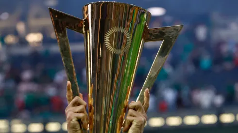 Mexico with the Concacaf Gold Cup trophy after the final match between Mexico and Panama at SoFi Stadium on July 16, 2023 in Inglewood, California.
