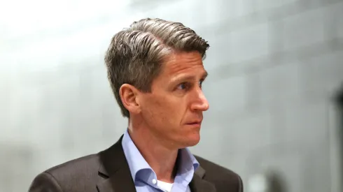 Head coach Kris Knoblauch of the Edmonton Oilers arrives before Game Seven of the 2024 Stanley Cup Final against the Florida Panthers at Amerant Bank Arena on June 24, 2024 in Sunrise, Florida.