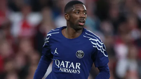 Ousmane Dembele of Paris Saint-Germain during the UEFA Champions League 2024/25 Semi Final First Leg match between Arsenal FC and Paris Saint-Germain at Emirates Stadium on April 29, 2025 in London, England.