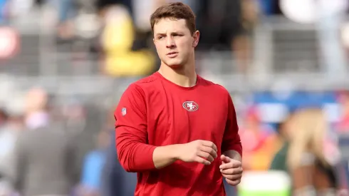 Brock Purdy #13 of the San Francisco 49ers warms-up prior to a game against the Detroit Lions in the NFC Championship Game at Levi's Stadium on January 28, 2024 in Santa Clara, California.