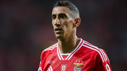 Angel Di Maria of SL Benfica looks on during the Supercopa de Portugal Final match between SL Benfica v FC Porto at Estadio Municipal de Aveiro on August 9, 2023.