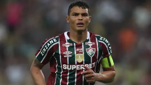 Thiago Silva of Fluminense looks on during the match between Fluminense and Juventude as part of Copa do Brasil 2024 at Maracana Stadium on August 7, 2024.