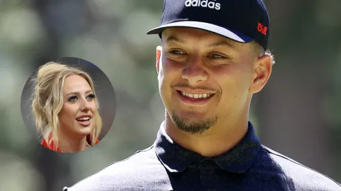 Patrick Mahomes of the NFL Kansas City Chiefs smiles on the 7th green on Day One of the 2023 American Century Championship at Edgewood Tahoe Golf Course on July 14, 2023 in Stateline, Nevada.
