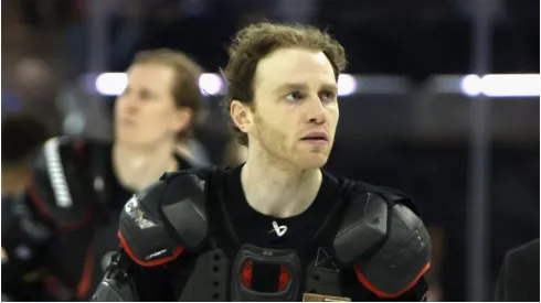 Patrick Kane #88 of the New York Rangers leaves the ice following a 3-2 loss to the Toronto Maple Leafs at Madison Square Garden on April 13, 2023 in New York City.