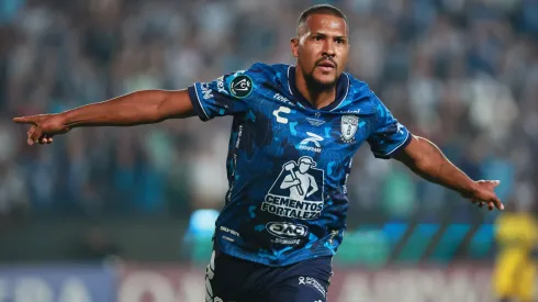Salomon Rondon of Pachuca celebrates after scoring the team's first goal during the 2024 Concacaf Champions Cup final match between Pachuca and Columbus Crew on June 01, 2024.