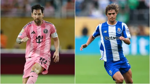 Lionel Messi of the Inter Miami and Rodrigo Mora of the Porto