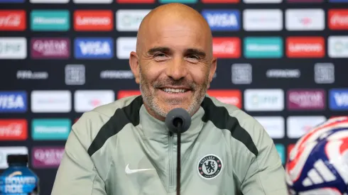Enzo Maresca, Manager of Chelsea, talks to the media during the Training/Press Conference ahead of their FIFA Club World Cup 2025 Group D match between Los Angeles Football Club and Chelsea FC.