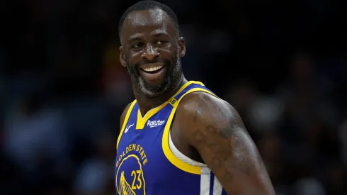 Draymond Green #23 of the Golden State Warriors react after a play during the third quarter of an NBA game against the New Orleans Pelicans at Smoothie King Center on March 28, 2025 in New Orleans, Louisiana.