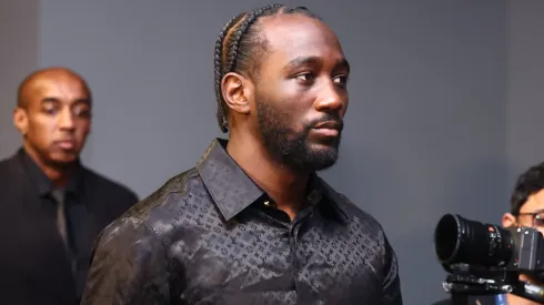 Terence Crawford arrives before the press conference prior to the super middleweight title fight between Saul Canelo Alvarez and Terence Crawford in Blvd City, Bakr Al Sheddi Theatre on June 20, 2025 in Riyadh, Saudi Arabia.