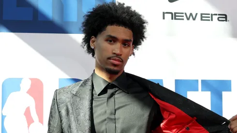 Dylan Harper poses on the red carpet prior to the 2025 NBA Draft – Round One at Barclays Center on June 25, 2025 in the Brooklyn borough of New York City.