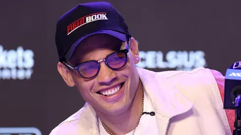 Julio Cesar Chavez Jr. speaks during a press conference at The Avalon on May 14, 2025 in Los Angeles, California.