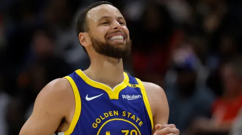 Stephen Curry #30 of the Golden State Warriors stands on the court during the third quarter of an NBA game against the New Orleans Pelicans at Smoothie King Center on March 28, 2025 in New Orleans, Louisiana.