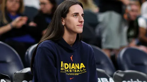 Caitlin Clark #22 of the Indiana Fever looks on prior to the championship game of the 2025 Commissioners Cup against the Minnesota Lynx at Target Center on July 1, 2025 in Minneapolis, Minnesota.