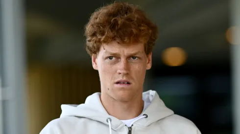 Jannik Sinner of Italy walks between interviews prior to The Championships Wimbledon 2025.