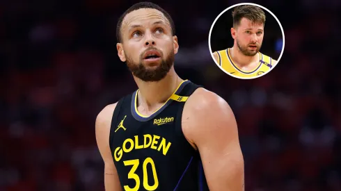 Stephen Curry #30 of the Golden State Warriors reacts in the first half in Game Seven of the Western Conference First Round NBA Playoffs.