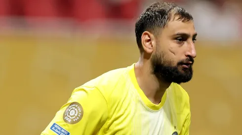 Gianluigi Donnarumma #1 of Paris Saint-Germain looks on during the FIFA Club World Cup 2025 quarter-final match against Bayern Munich.