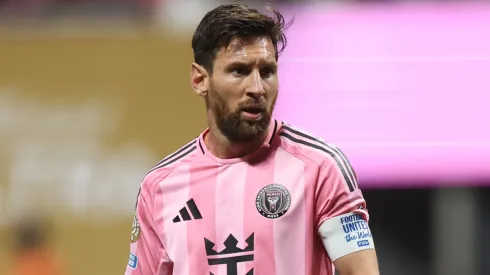 Lionel Messi #10 of Inter Miami CF reacts during the FIFA Club World Cup 2025 round of 16 match against Paris Saint-Germain.