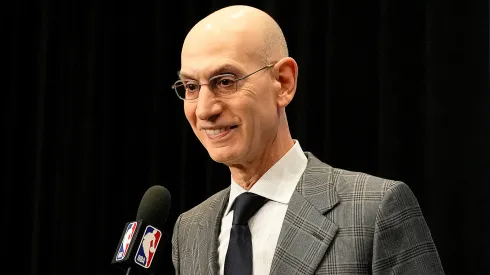 NBA Commissioner Adam Silver speaks to media at a press conference during 2025 NBA All-Star Weekend at Chase Center.