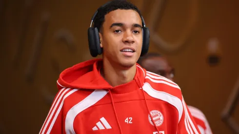 Jamal Musiala #42 of FC Bayern Munchen walks through the tunnel prior to the FIFA Club World Cup 2025 quarter-final match between Paris Saint-Germain and FC Bayern München at Mercedes-Benz Stadium on July 05, 2025 in Atlanta, Georgia.