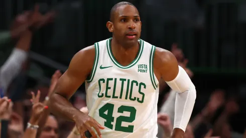 Al Horford #42 of the Boston Celtics runs down court during the first quarter against the Indiana Pacers in Game One of the Eastern Conference Finals at TD Garden on May 21, 2024.