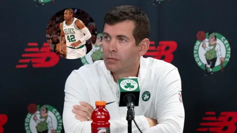 Brad Stevens, president of basketball operations for the Boston Celtics, speaks to the media during Boston Celtics Media Day