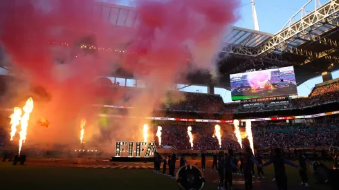 A general view of the opening ceremony prior to the FIFA Club World Cup 2025 group A match between Al Ahly FC and Internacional CF Miami at Hard Rock Stadium on June 14, 2025.
