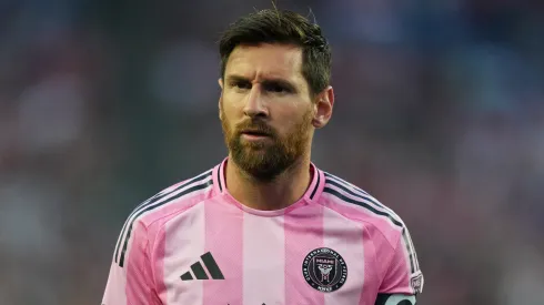 Lionel Messi #10 of Inter Miami CF looks on during the MLS match between New England Revolution and Inter Miami.