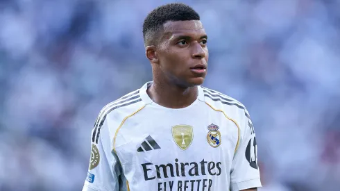 Kylian Mbappe #9 of Real Madrid C.F. during the FIFA Club World Cup 2025 semi-final match between Paris Saint-Germain and Real Madrid CF at MetLife Stadium on July 09, 2025.