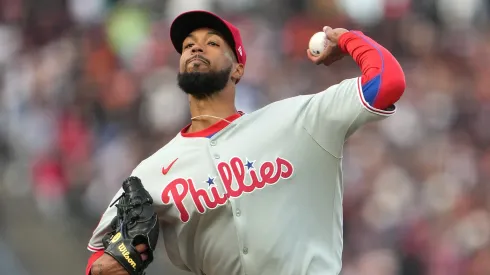 Cristopher Sanchez delivers a pitch during a dominant 2025 campaign that saw him post a 2.59 ERA and 116 strikeouts over 107.2 innings for the Phillies.