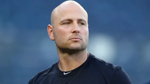 Matt Holliday #17 of the New York Yankees looks on prior to the American League Wild Card Game against the Minnesota Twins at Yankee Stadium on October 3, 2017 in the Bronx borough of New York City.