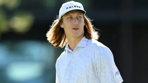 Trevor Lawrence stands on the ninth green prior to the American Century Championship at Edgewood Tahoe Golf Course on July 10, 2025 in Stateline, Nevada.