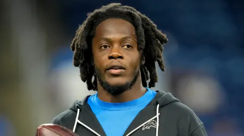 Teddy Bridgewater of the Detroit Lions looks on before the preseason game against the New York Giants at Ford Field on August 11, 2023.