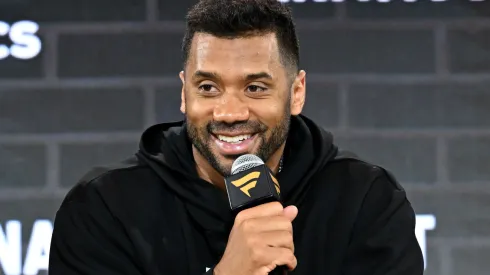 Russell Wilson speaks onstage at Fanatics Fest NYC 2025 at Javits Center on June 20, 2025 in New York City.